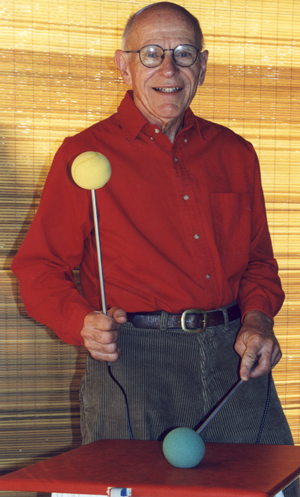 Max Mathews with Radio Baton 1998