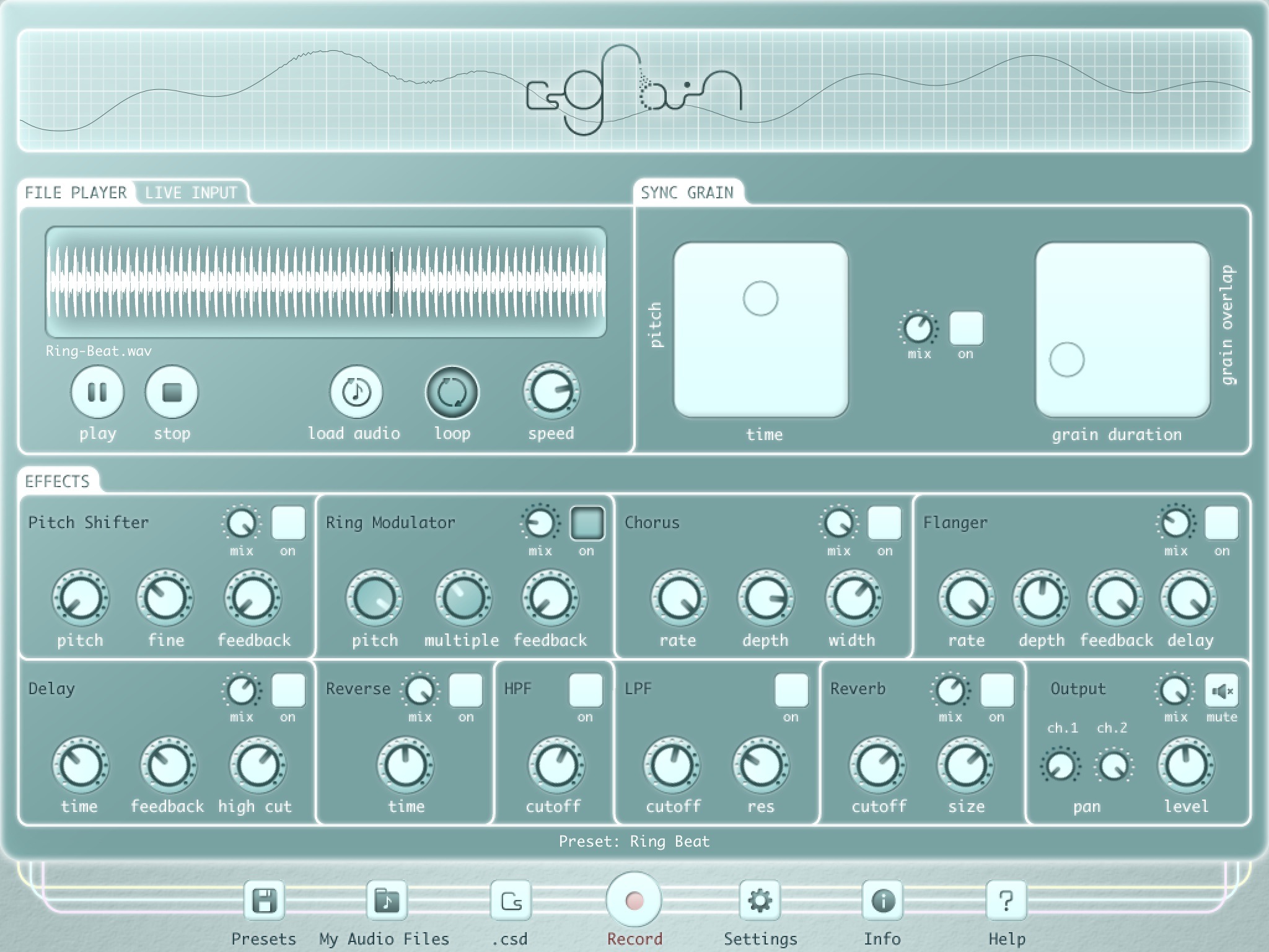 csGrain main screen iOS